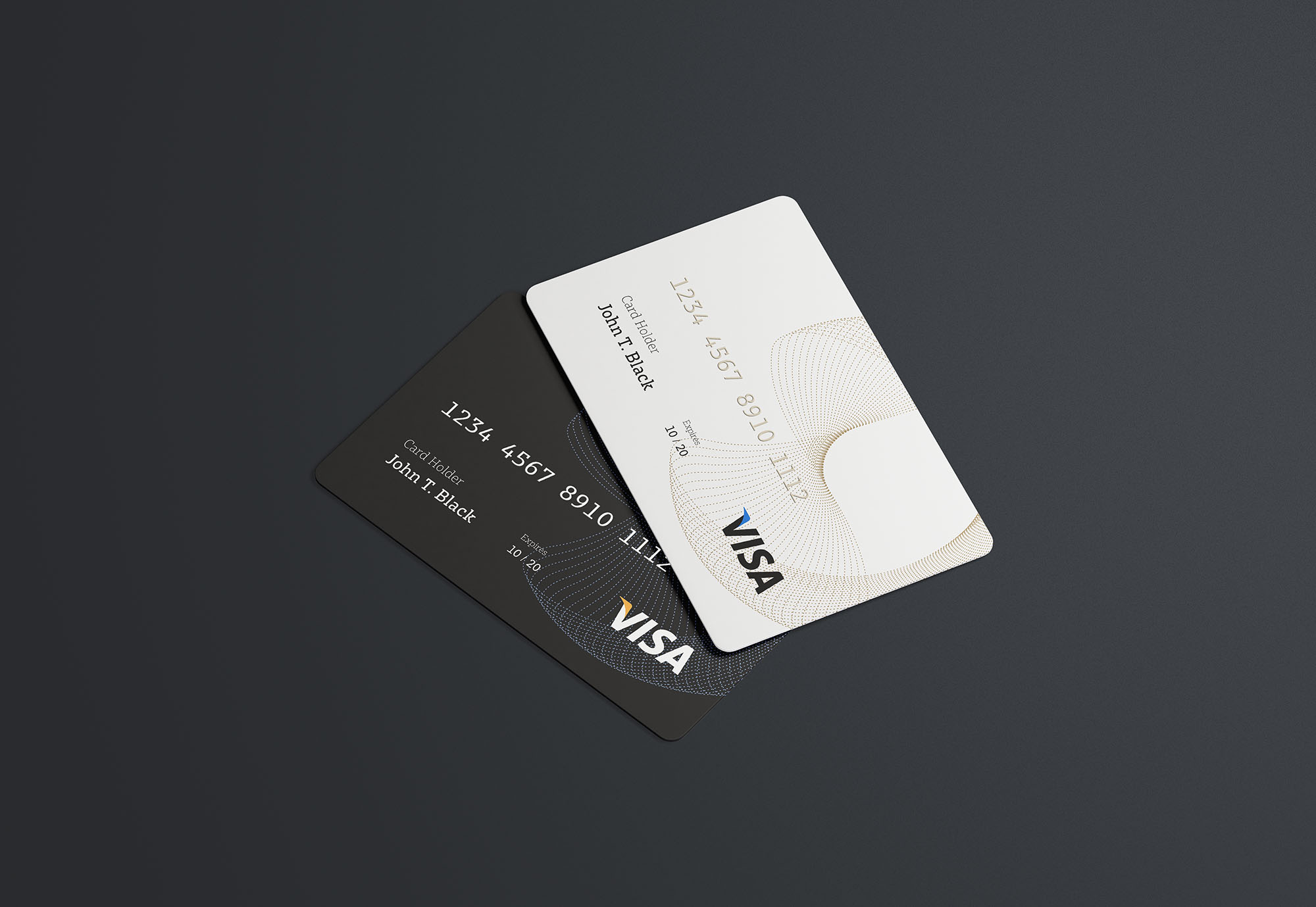 银行卡/信用卡外观设计样机模板 PSD Credit Card Mockup插图