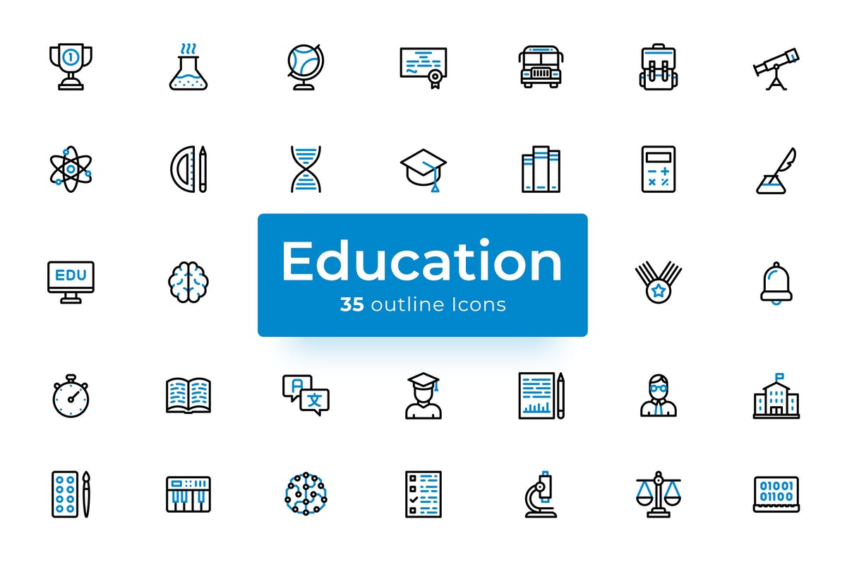 教育培训主题矢量图标素材 Education – Icons Pack插图