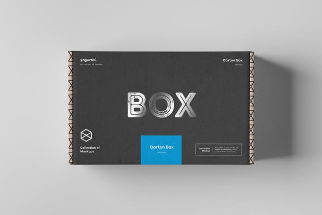 纸箱盒鞋盒礼品盒包装样机模板 Carton Box Mockup 23x14x8插图(6)