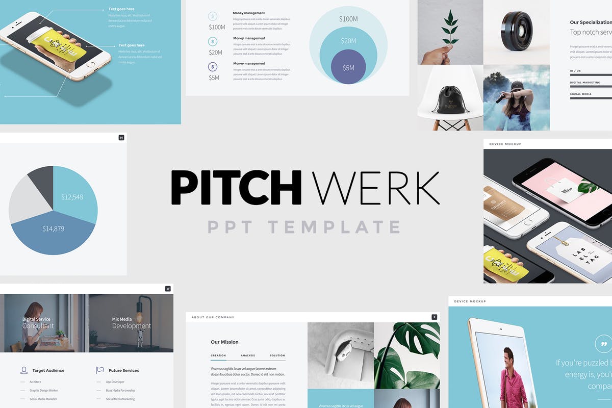 项目融资方案PPT幻灯片模板 Pitch Werk – Elegant Powerpoint Pitch Deck插图