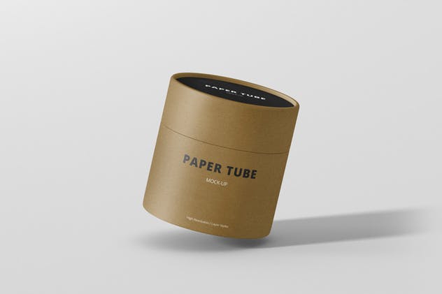 茶叶/咖啡小纸筒包装设计样机模板 Paper Tube Packaging Mock-Up – Small插图(2)