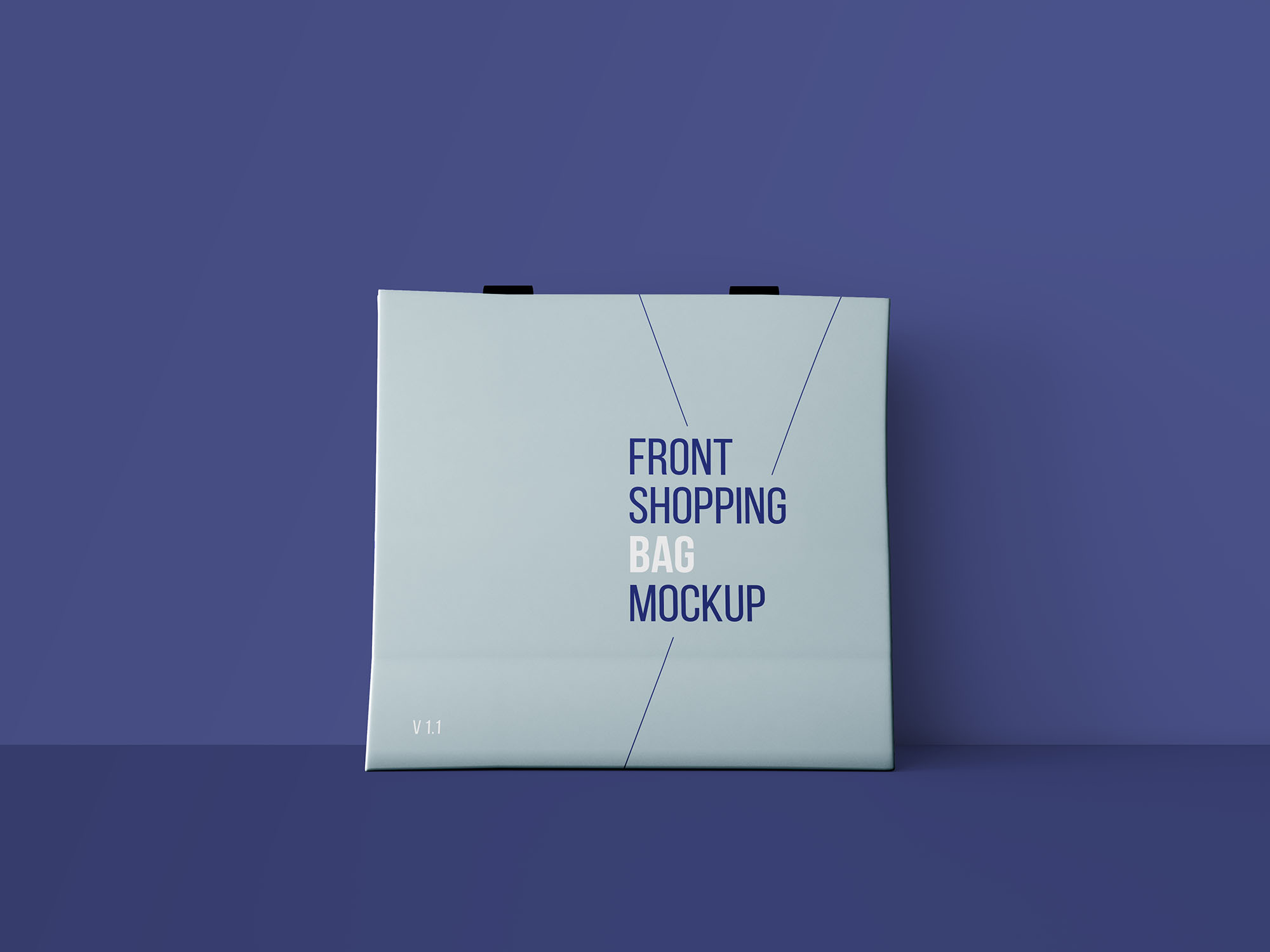 购物袋设计前视图样机模板 Front Shopping Bag Mockup插图(1)