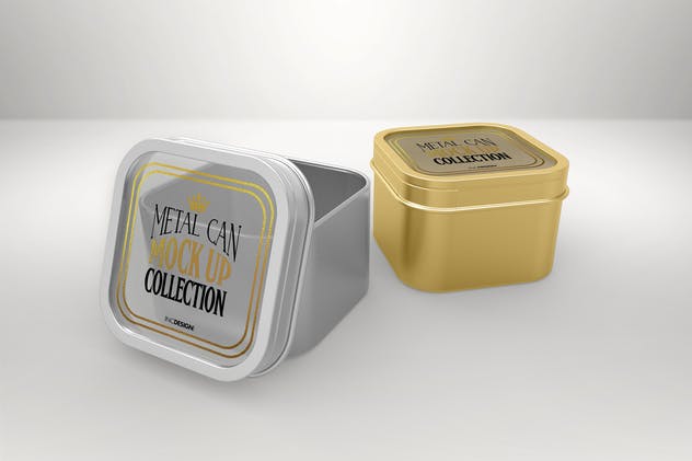 金属盒子瓶罐包装样机v2 Vol. 2 Metal Can Mockup Collection插图(3)