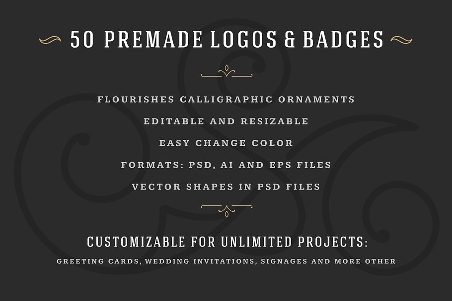50款奢侈品品牌Logo设计模板 50 ornaments logos & monograms插图(5)