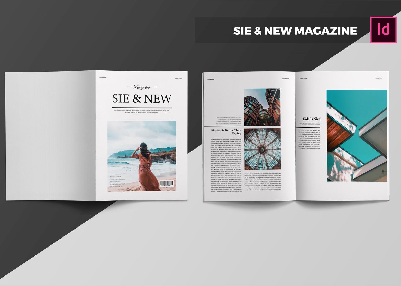 旅行/艺术/摄影/社会杂志设计模板 Sie & New | Magazine Template插图(1)