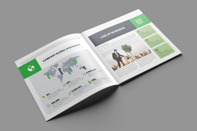 20页企业简介宣传画册设计INDD模板 Square Brochure插图(3)