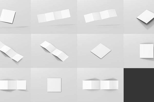 方形四折页宣传册传单样机模板 4-Fold Brochure Mockup – Square插图(14)