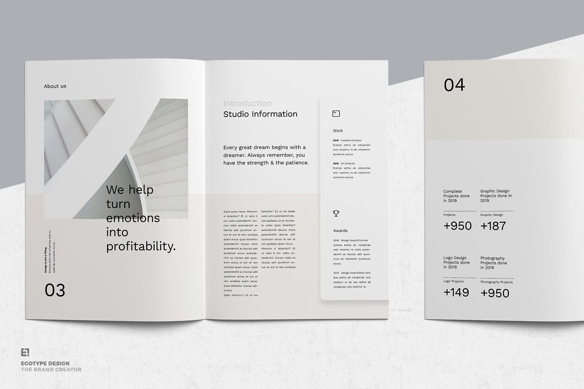 极简主义企业案例集画册设计模板 Portfolio插图(2)