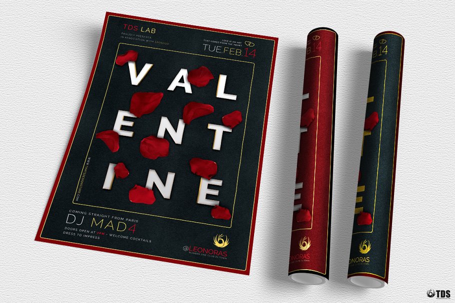 情人节主题活动传单海报模板 Valentines Day Flyer PSD V10插图(5)