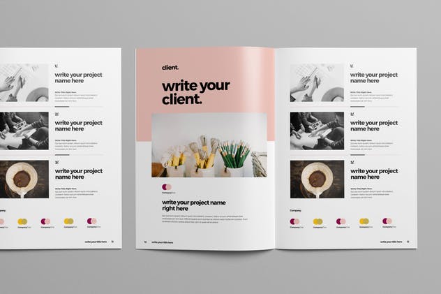 懒人设计师必备企业画册设计INDD模板 Business Brochure Template插图(4)