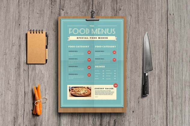 复古设计风格西式餐厅菜单设计PSD模板 Retro Vintage Food Menu插图(4)