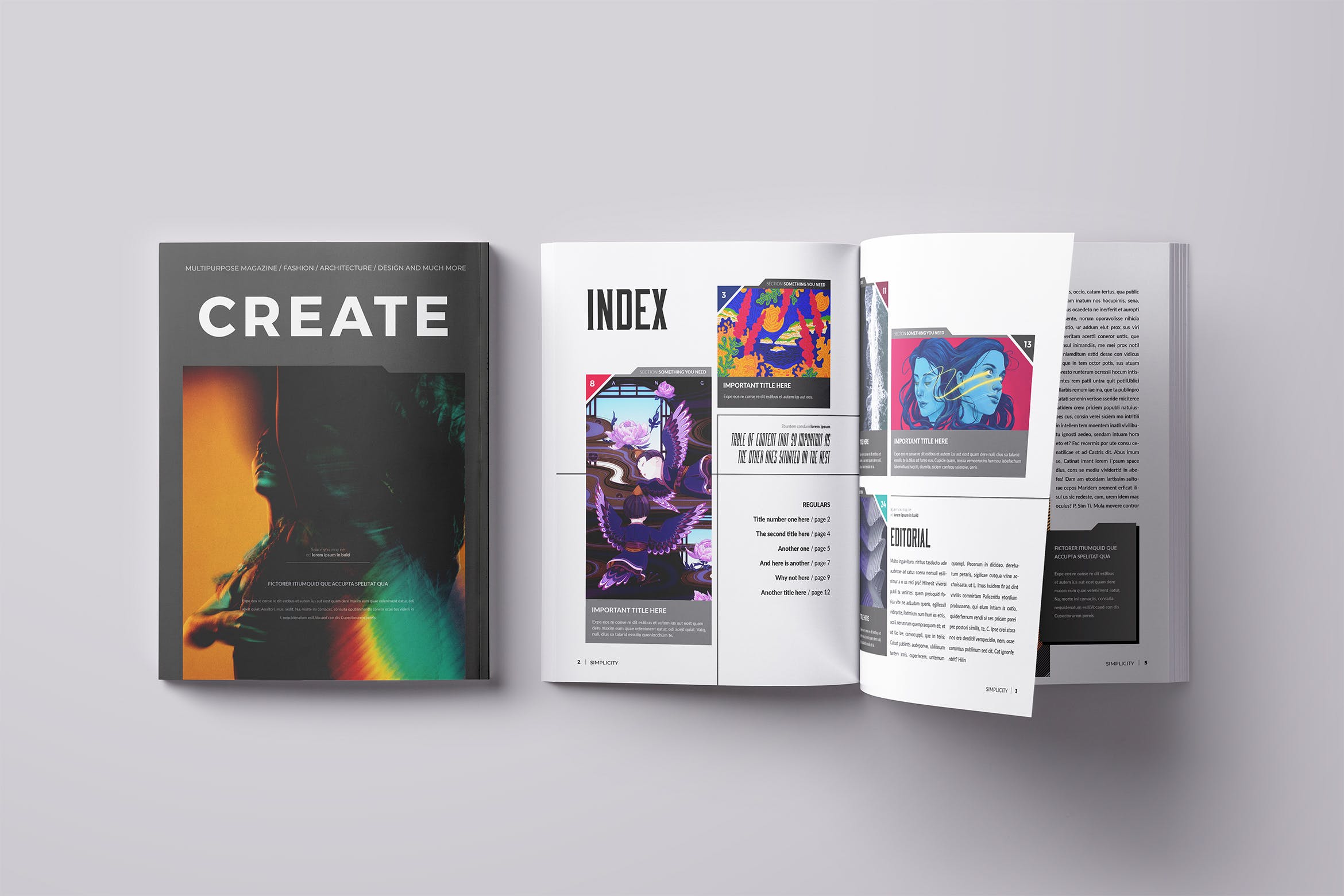 创意设计杂志版式设计模板 Create Magazine Template插图