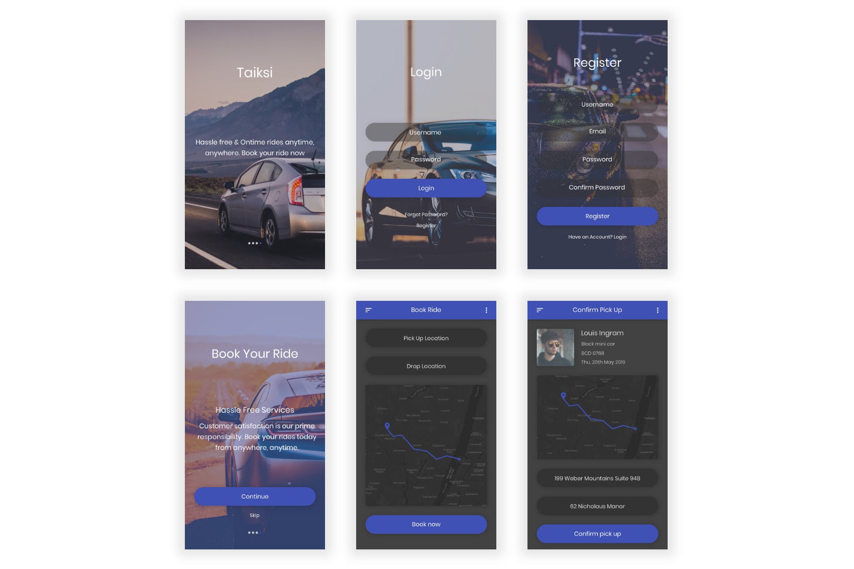 出租车网约车APP应用UI界面设计PSD模板 Taiksi – Taxi & Cab Booking Photoshop UI Kit插图(10)