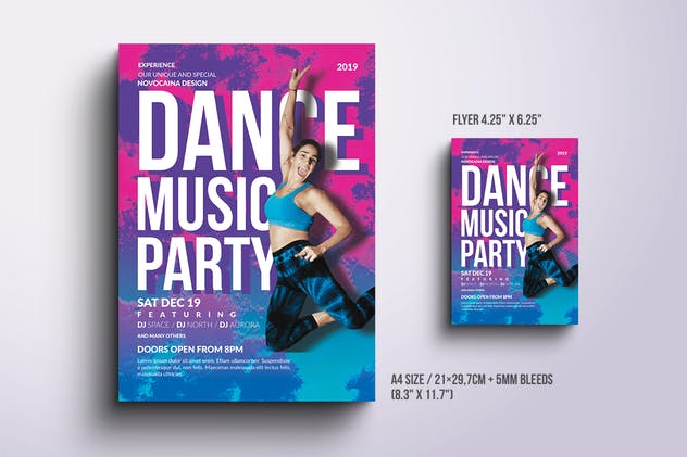 舞蹈比赛活动海报传单设计模板 Dance Party Flyer & Poster插图(1)