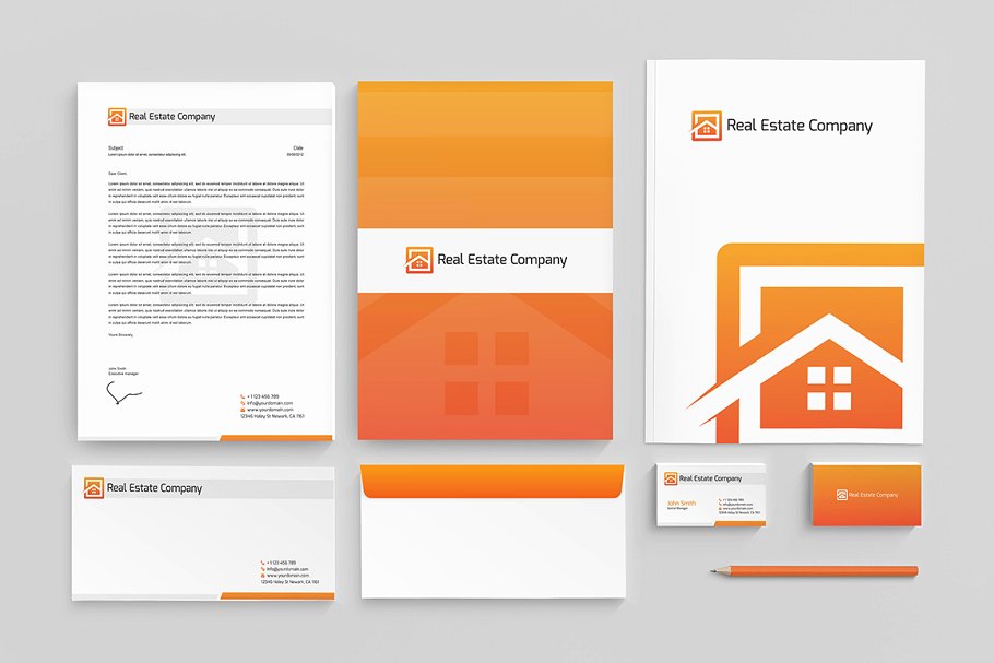 房地产企业品牌形像设计模板  Real Estate Corporate Identity插图(1)
