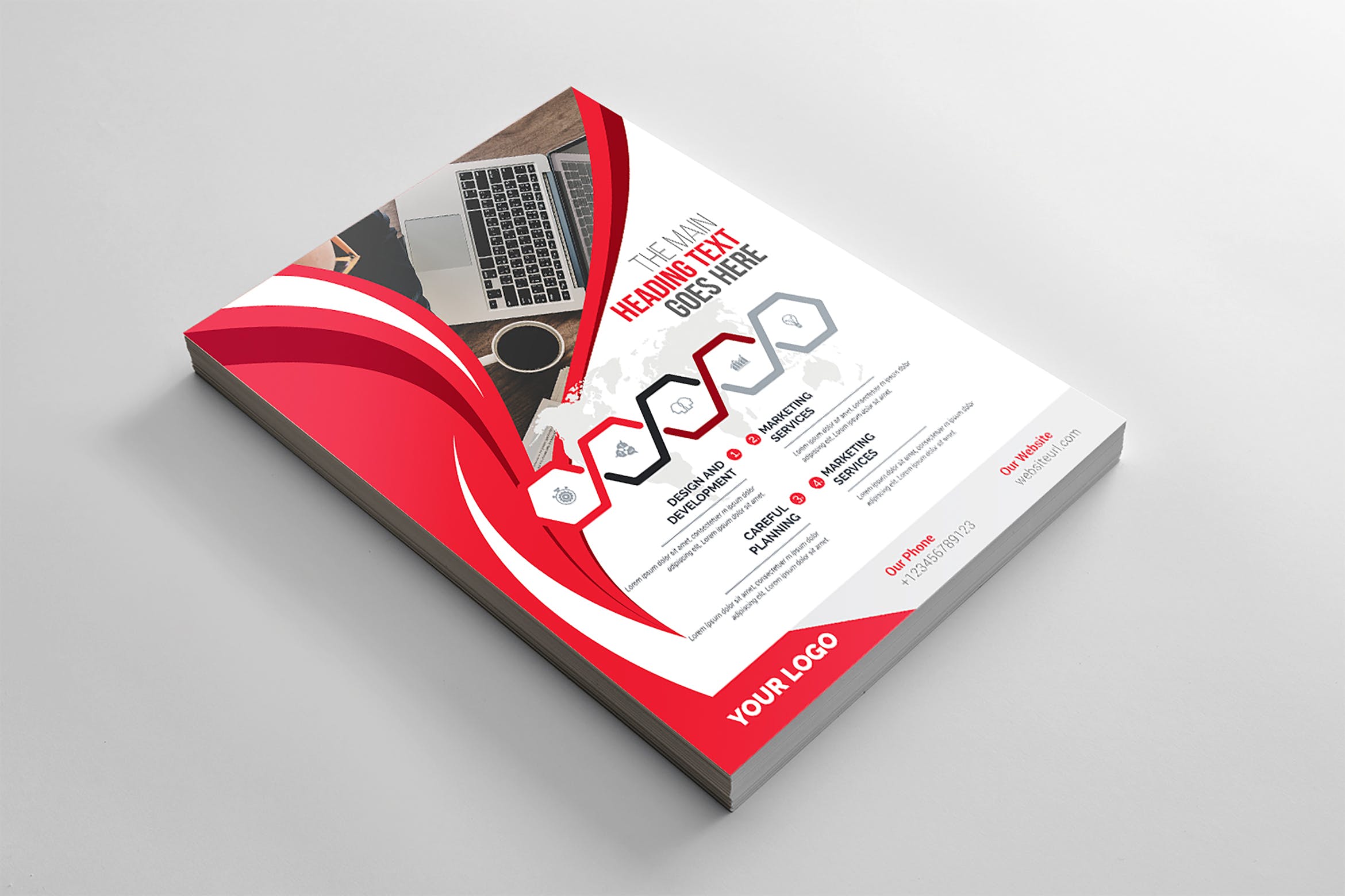 企业介绍&公司宣传商业传单设计模板 Corporate Flyer插图