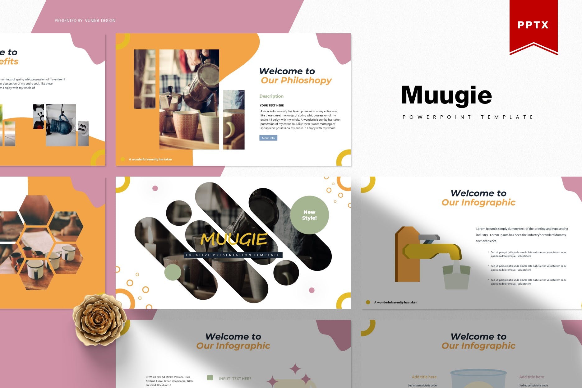 咖啡/咖啡厅品牌宣传&咖啡培训课程PPT幻灯片模板 Muugie | Powerpoint Template插图