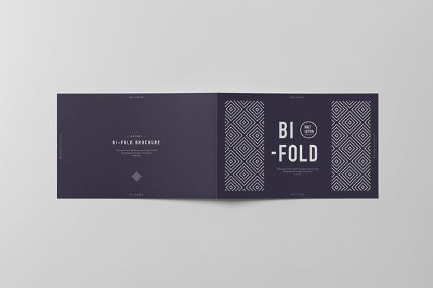 对折小册子传单样机模板 Bi-Fold Half Letter Horizontal Brochure Mock-up插图(8)