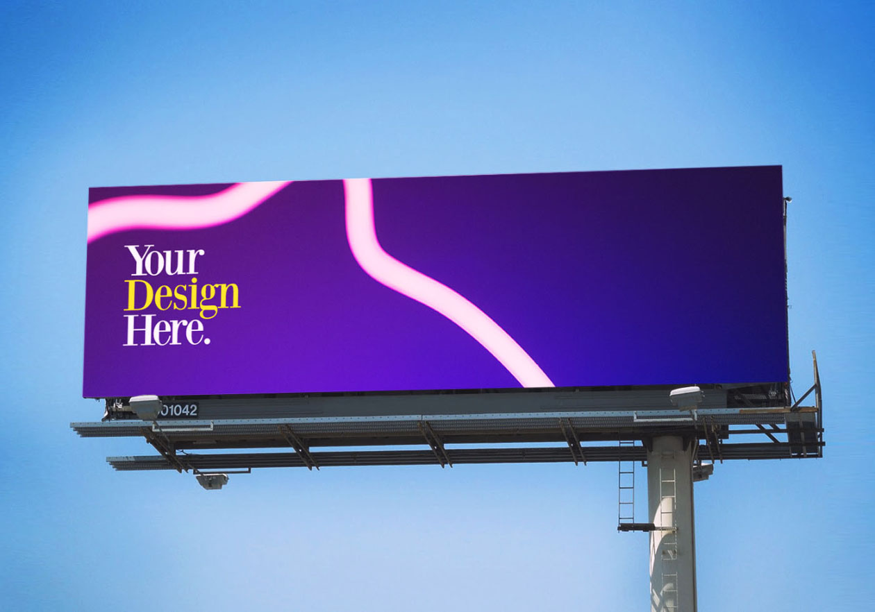 大型公路广告牌广告演示样机模板 Free Billboards Mockup插图