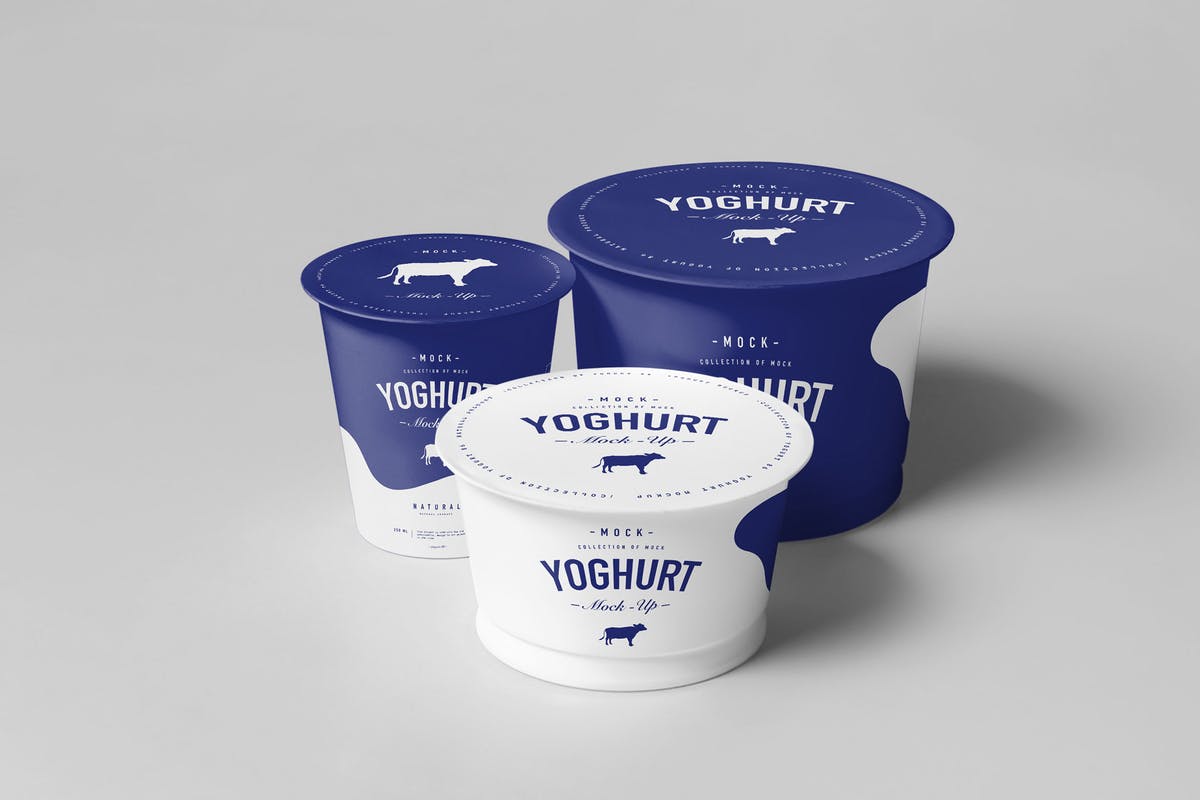 酸奶杯样机模板3 Yoghurt Cup Mock-up 3插图