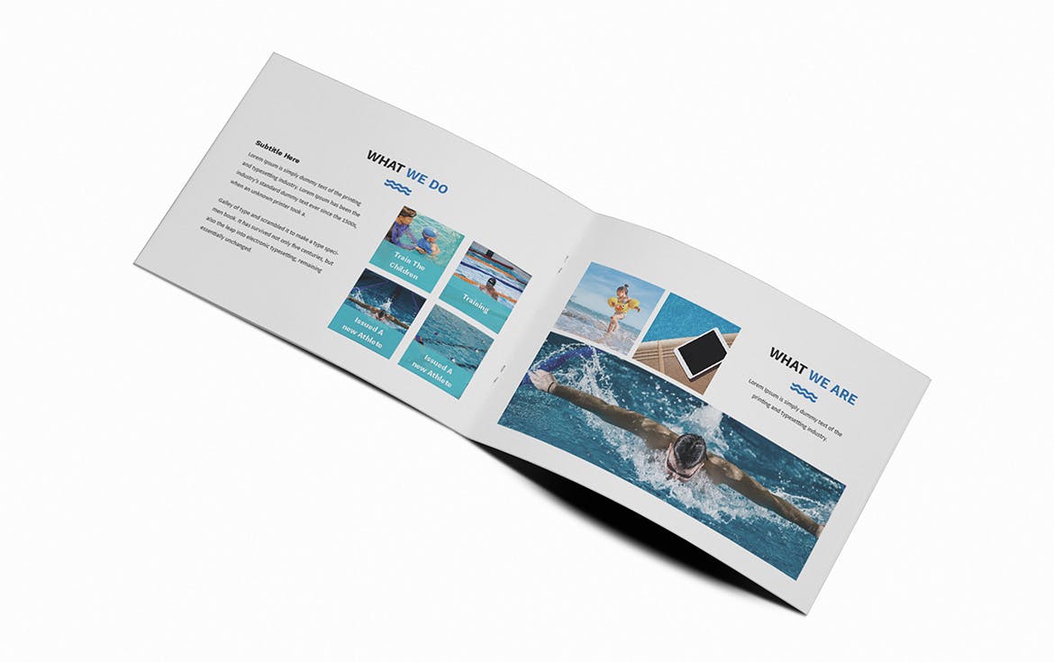 游泳培训招生简章/宣传册设计模板 Swimming A5 Brochure Template插图(5)