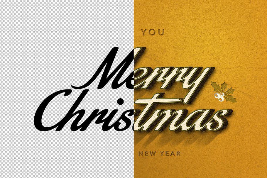 圣诞节主题设计字体图层样式v2 Christmas Text Effects Vol.2插图(4)
