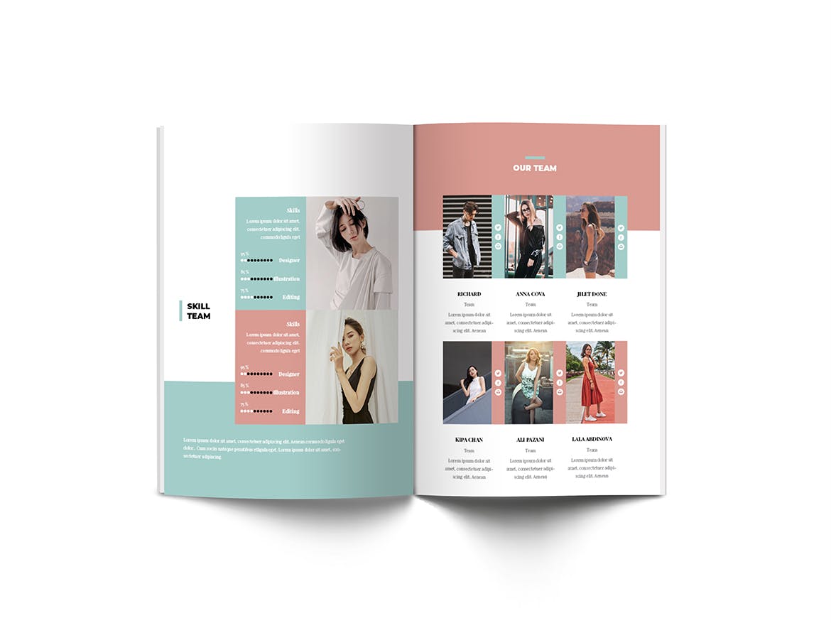 时尚行业适用A4规格画册排版设计模板插图(10)