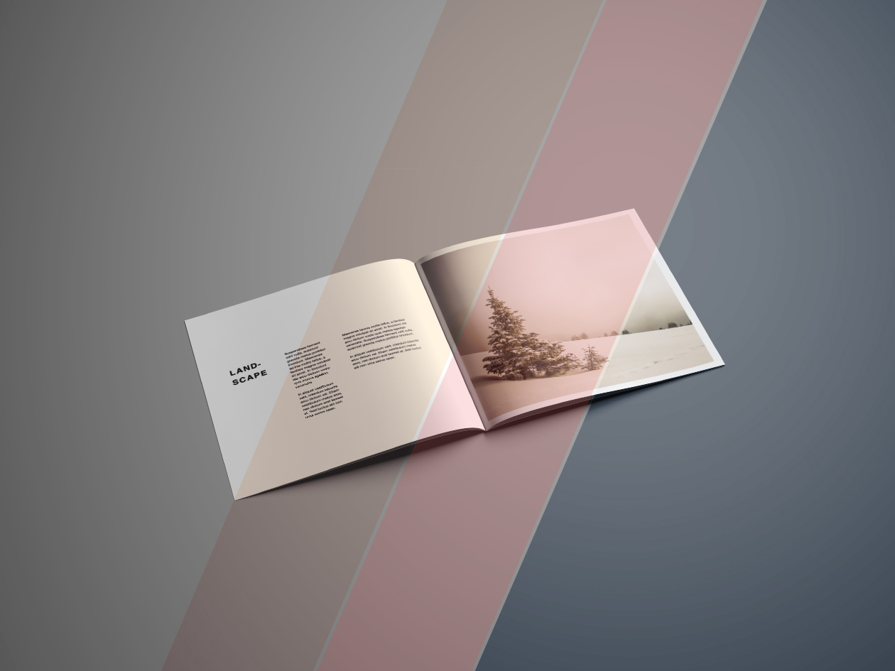 方形宣传册内页印刷效果图样机PSD模板 Square Brochure Mockup PSD插图(8)
