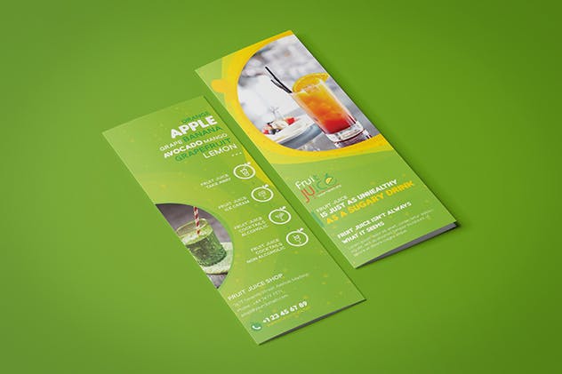 果汁冷饮饮料店点餐菜单PSD模板 Fruit Juice Shop/ Take-out Brochure and Mini Menu插图(2)