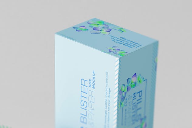 胶囊药物纸盒包装样机 Pills Blister/ Paper Box Mockup插图(14)