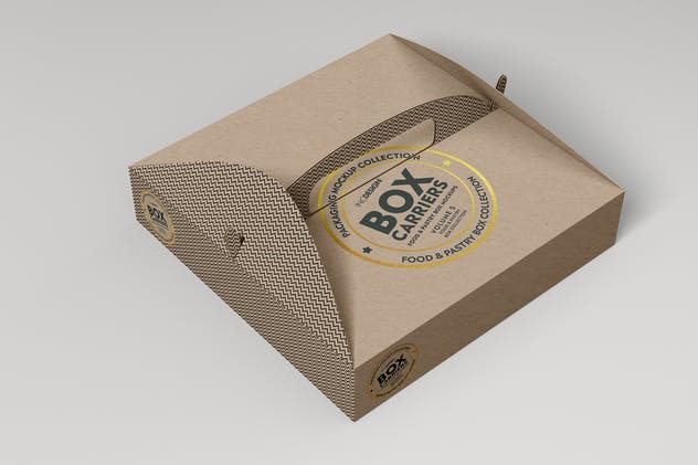 食品糕点盒样机模板第5卷 Food Pastry Boxes Vol.5:Carrier Boxes Mockups插图(5)