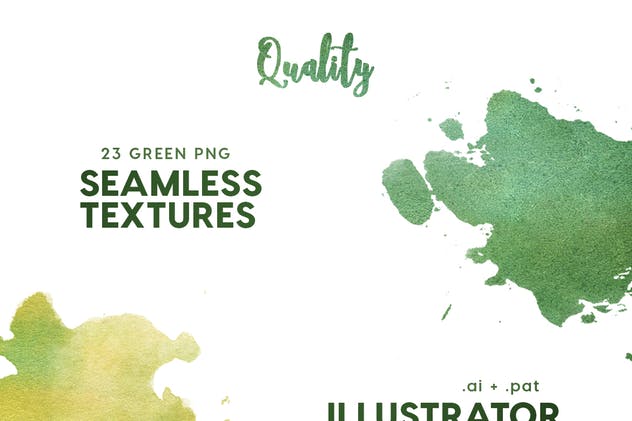 23款绿色基底水彩纹理 Watercolor Seamless Textures – Green Pack插图(3)