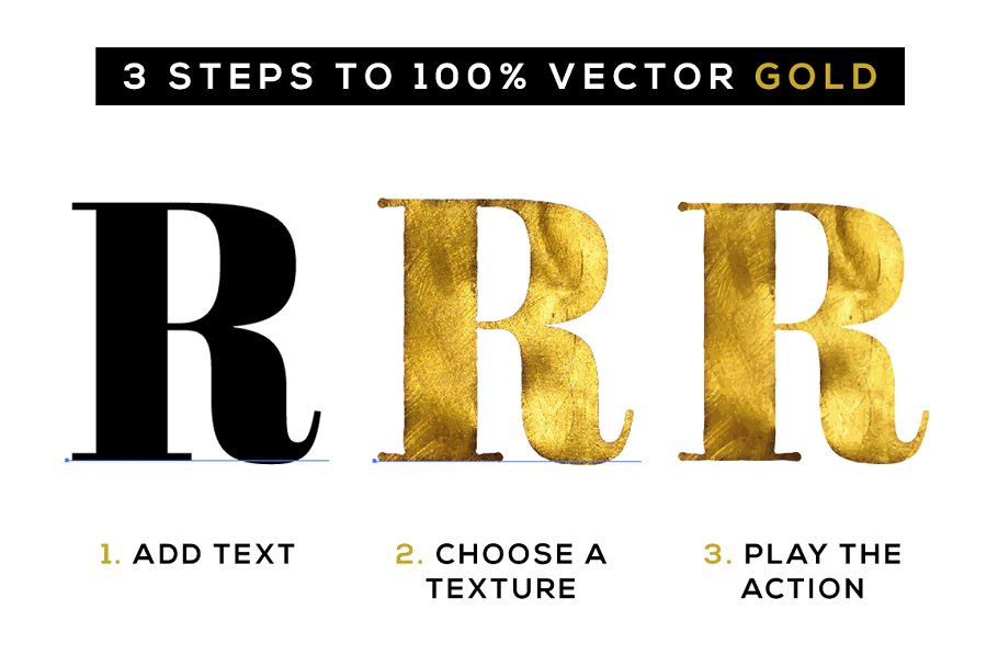 100%矢量闪亮金箔图层样式 Shimmer & Shine: 100% Vector Gold插图(1)