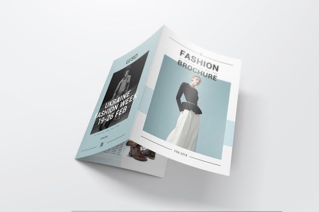 A4三折页时尚服装宣传册样机 A4 Trifold Brochure Mockups插图(6)