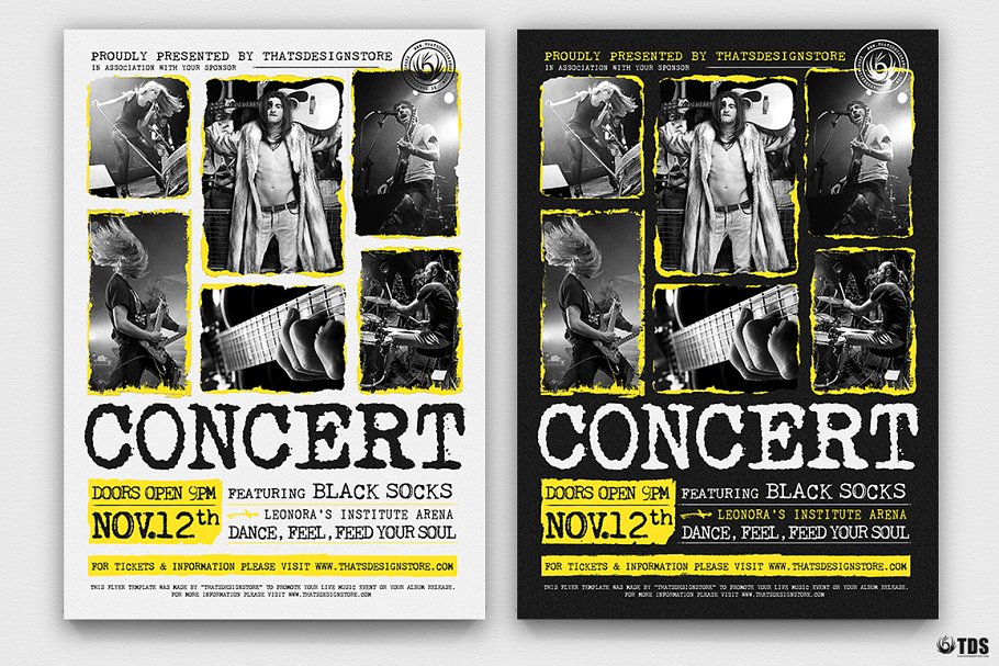 现场音乐聚会传单PSD模板v15 Live Concert Flyer PSD V15插图(1)