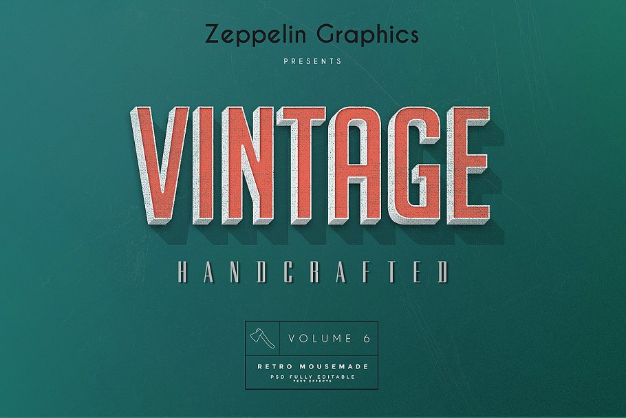 复古怀旧风格文本图层纹理v6 Vintage Text Effects Vol.6插图(2)