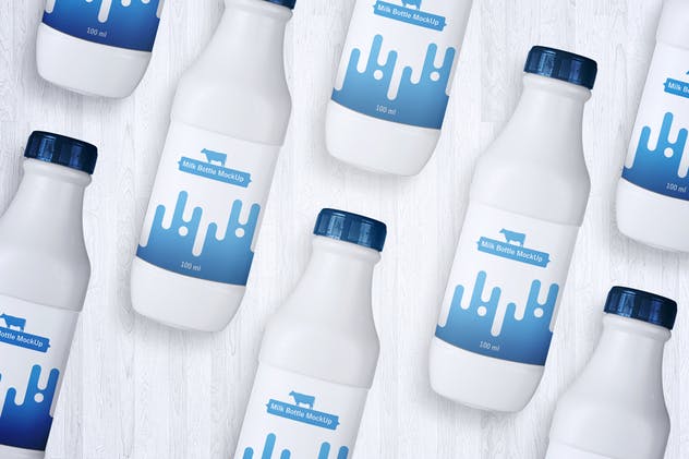 白色乳制品塑料瓶样机 Milk Bottle V.1插图(3)