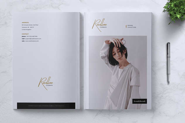 极简设计风时尚品牌产品样板产品目录画册模板 ROSELLINE Minimal Lookbook Fashion插图(9)