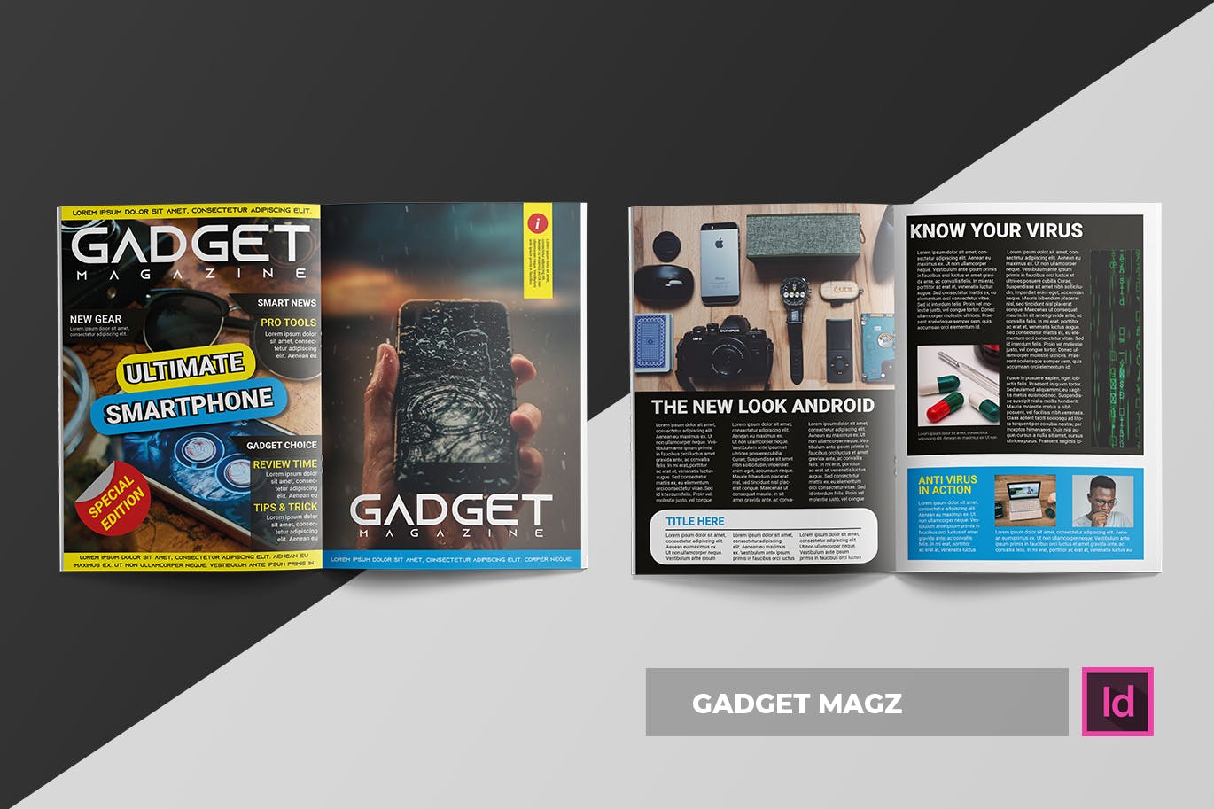 信息科技类杂志设计模板 Gadget | Magazine Template插图(1)
