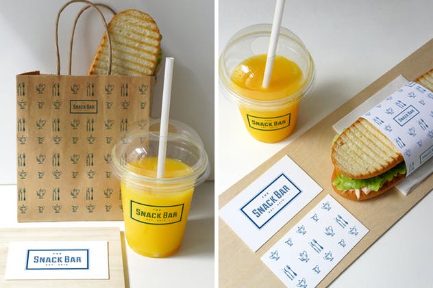 三明治咖啡馆食品品牌样机模板 Sandwich cafe Mockup插图(5)