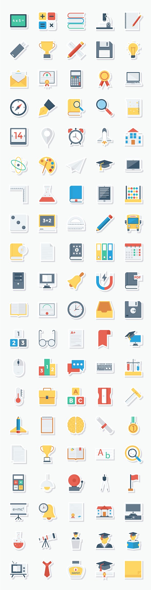 1200枚教育主题图标 Educational 1200 Icons Bundle Pack插图(4)
