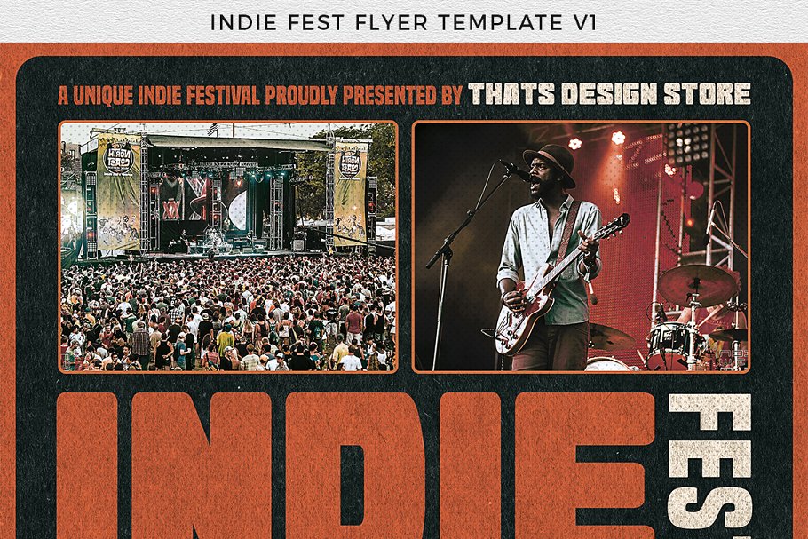 独立音乐节派对宣传单PSD模板V1 Indie Fest Flyer PSD V1插图(7)