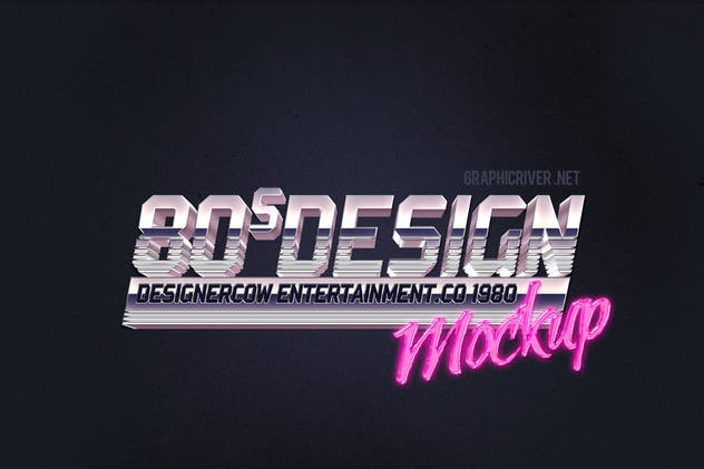 80年代复古风格文本特效文字样式v1 80’s Style Text Mockups V1插图(2)