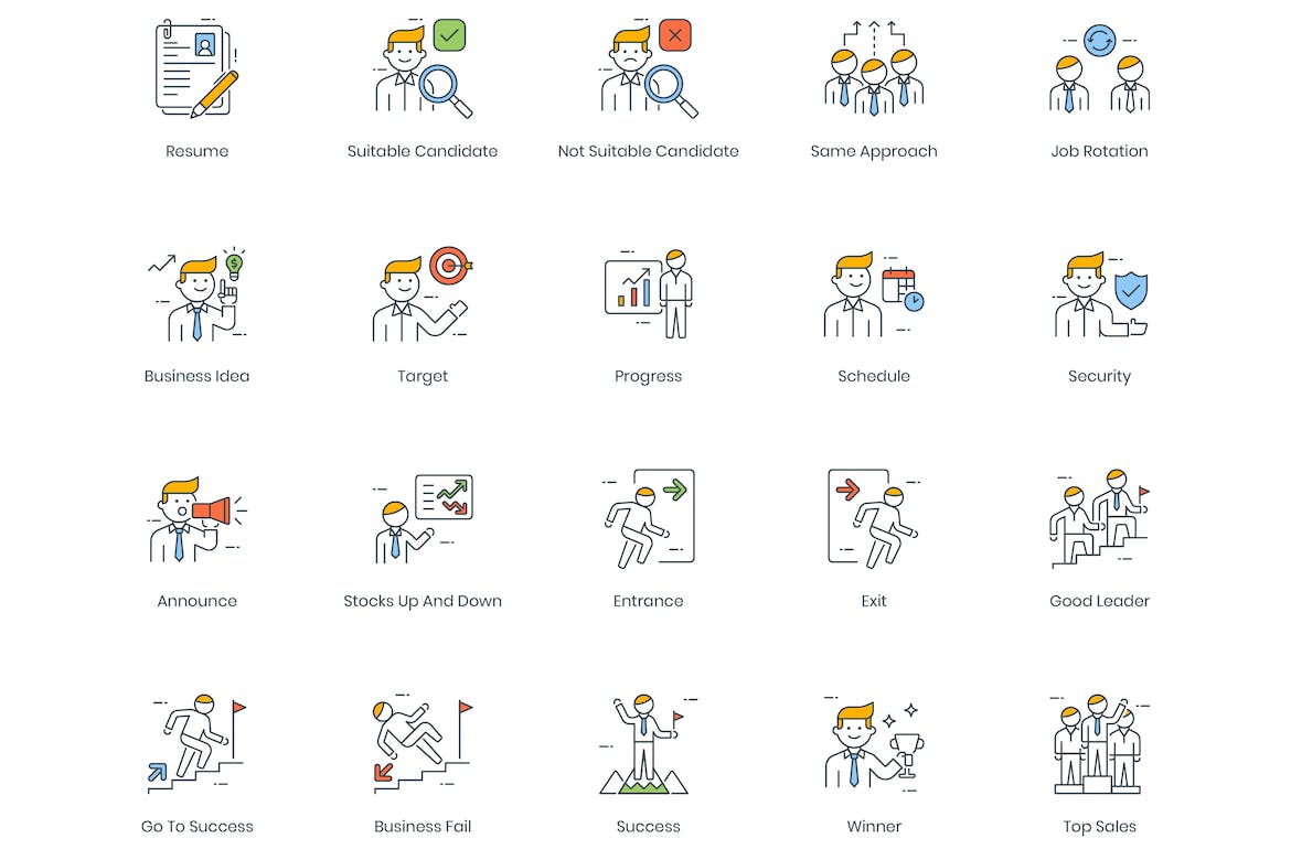 95枚商务职场人物形象图标素材 95 Business People Icons插图(3)