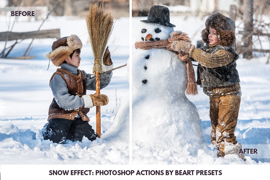 飘雪雪景效果叠层PS笔刷 Snow Photoshop Actions Brush Overlay插图(2)