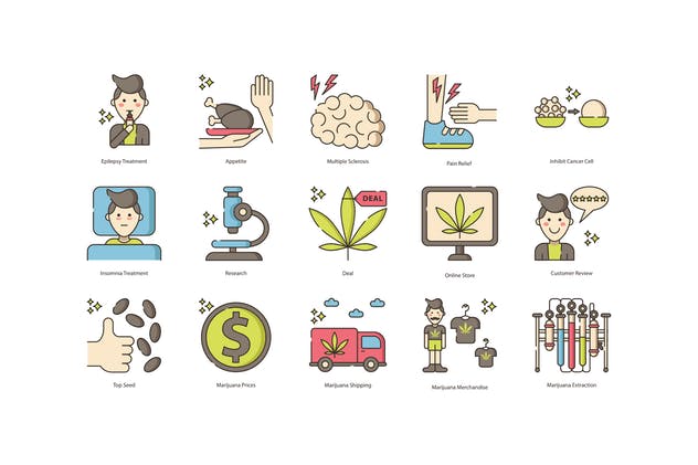 84枚大麻&草药主题图标 84 Marijuana & Weed Icons | Hazel Series插图(4)