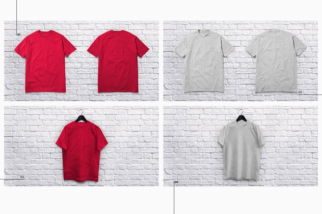 时尚品牌T恤系列服装样机 T Shirt Collection Mockup插图(2)