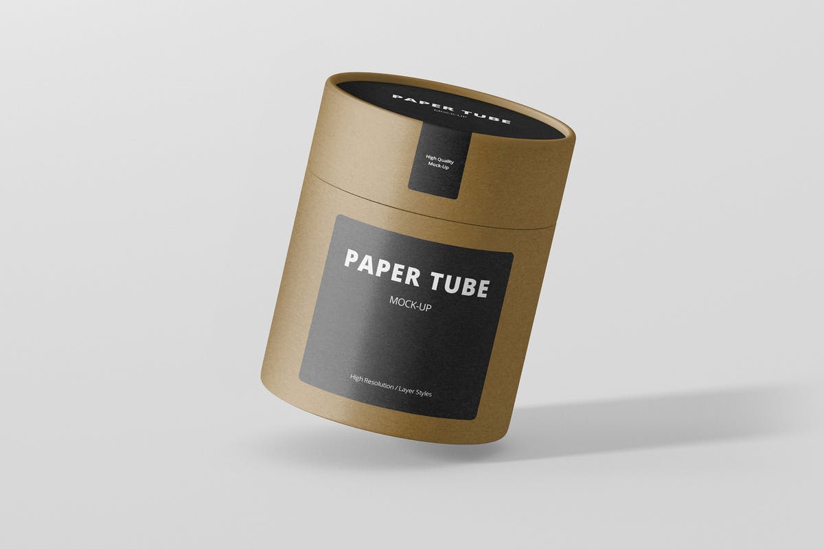 咖啡豆纸筒品牌包装样机模板 Paper Tube Packaging Mock-Up – Medium插图