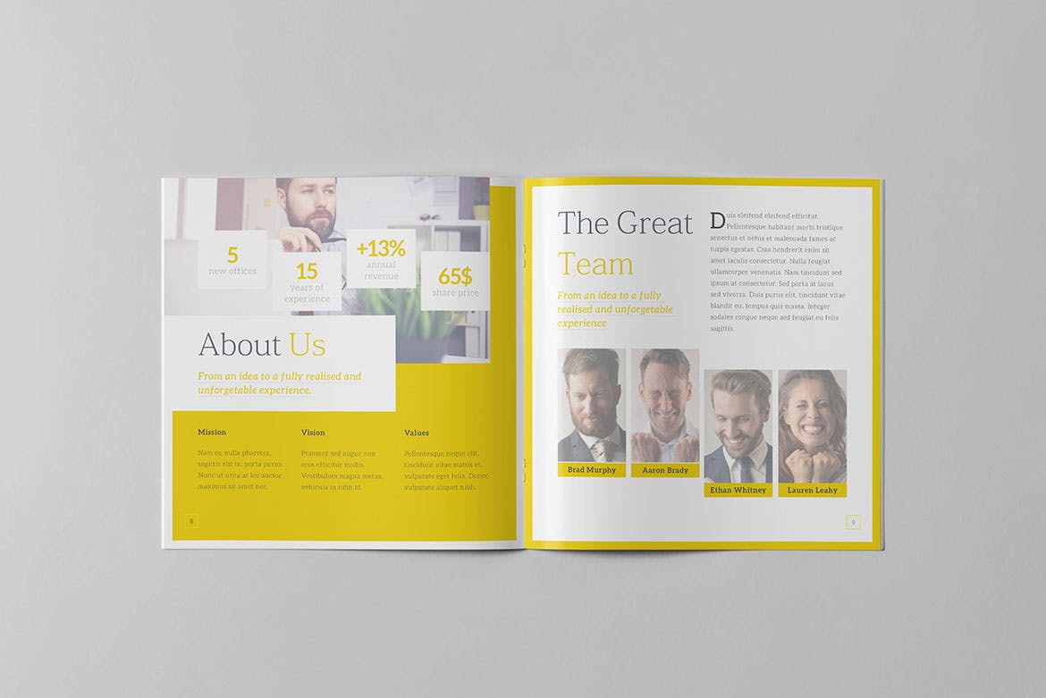 创意公司方形画册设计模板v2 The Creative Brochure – Square Vol.2插图(4)