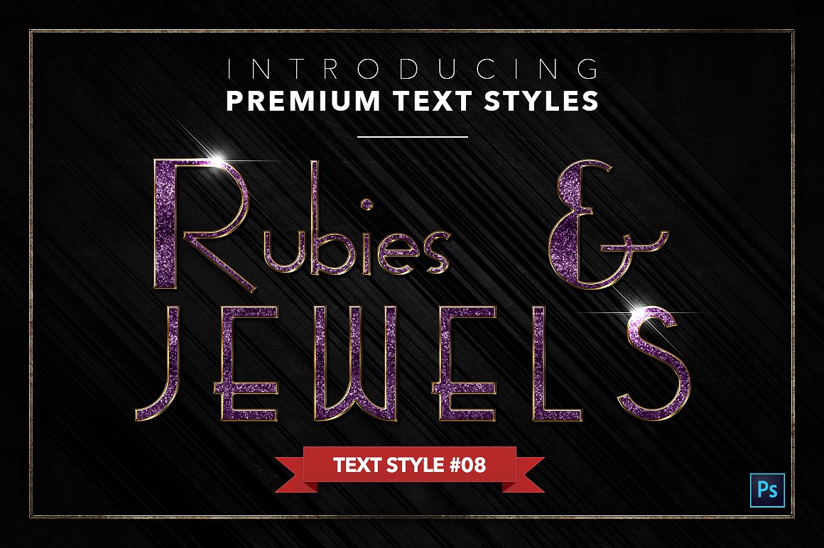 20款红宝石&珠宝文本风格的PS图层样式下载 20 RUBIES & JEWELS TEXT STYLES [psd,asl]插图(8)